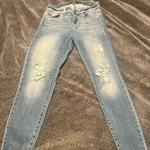 Judy Blue Distressed Hem Skinny Jeans